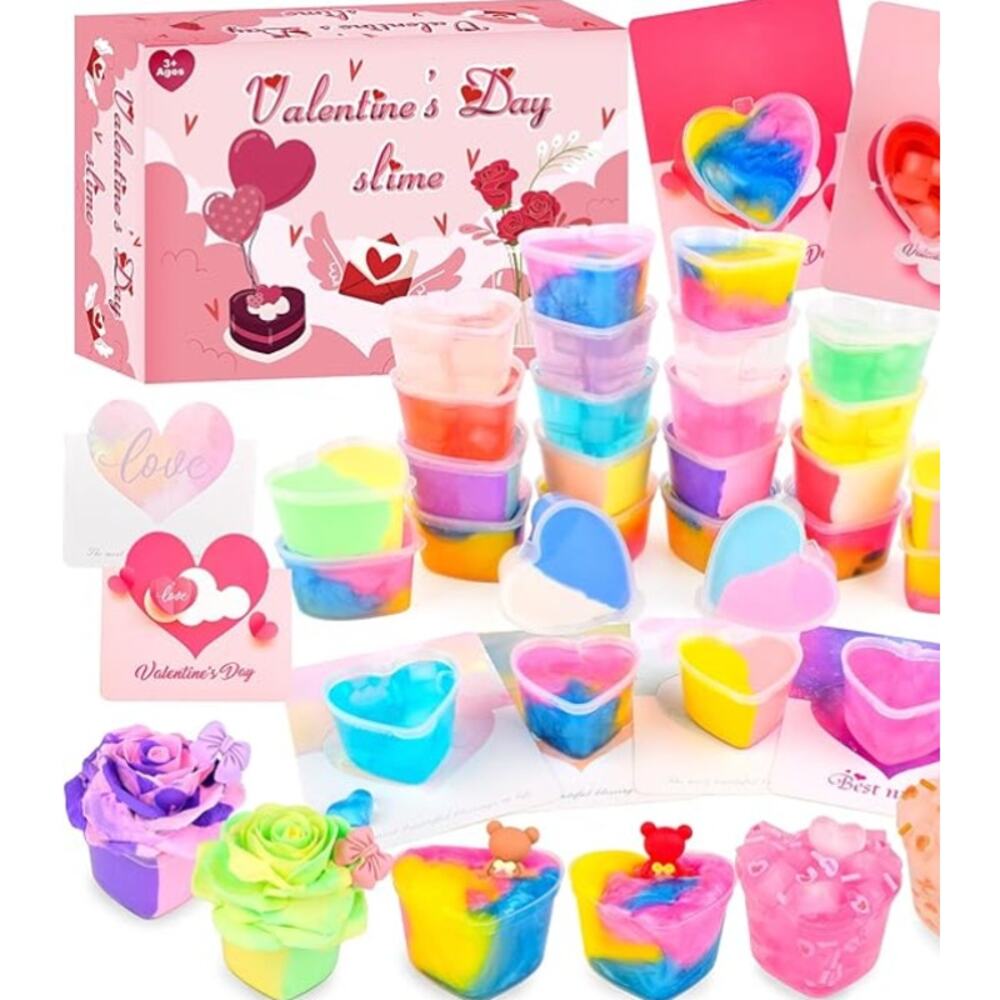 Valentine's Day Gifts for Kids-22 Sets of Slime